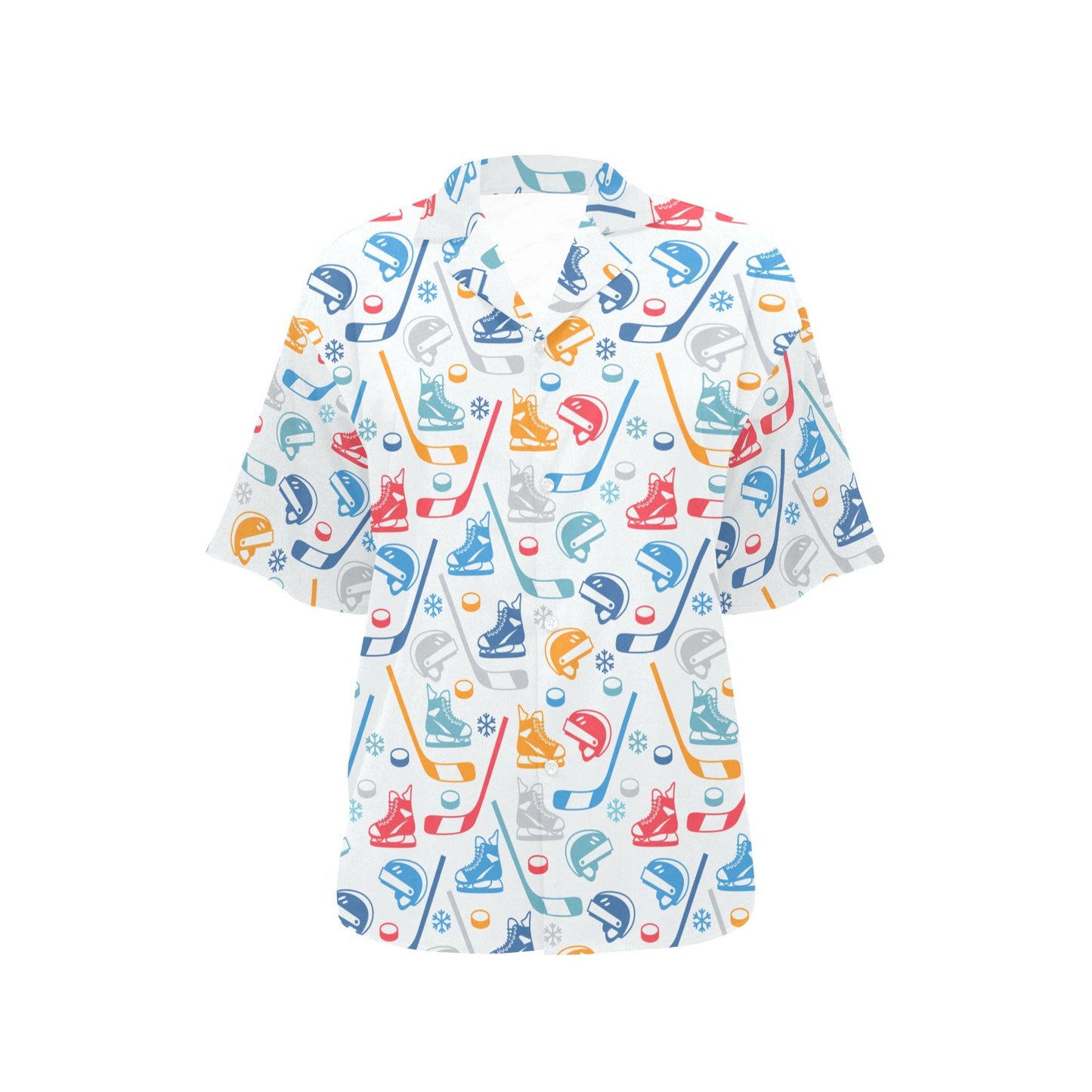 Hockey Equipment Print Design LKS301 Women's Hawaiian Shirt