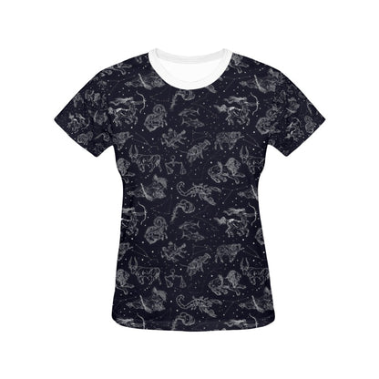 Zodiac Print Design LKS304 Women's  T-shirt