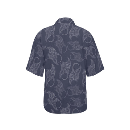 Manta Ray Pattern Print Design 01 Women's Hawaiian Shirt