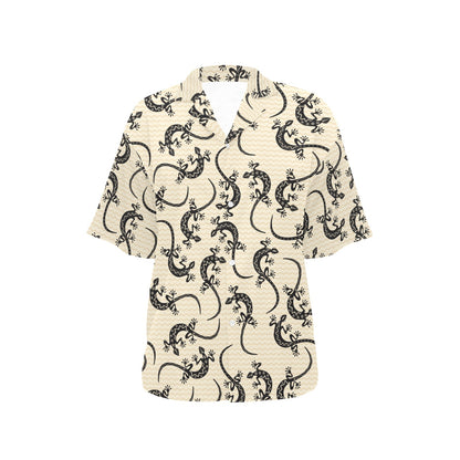 lizard Pattern Print Design 02 Women's Hawaiian Shirt