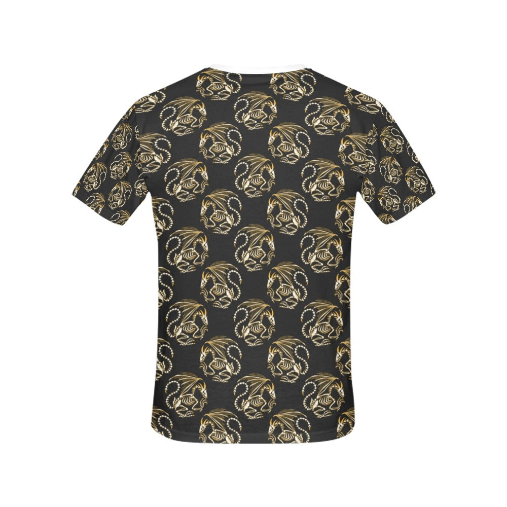 Skeleton Dragon Print Design LKS306 Women's  T-shirt