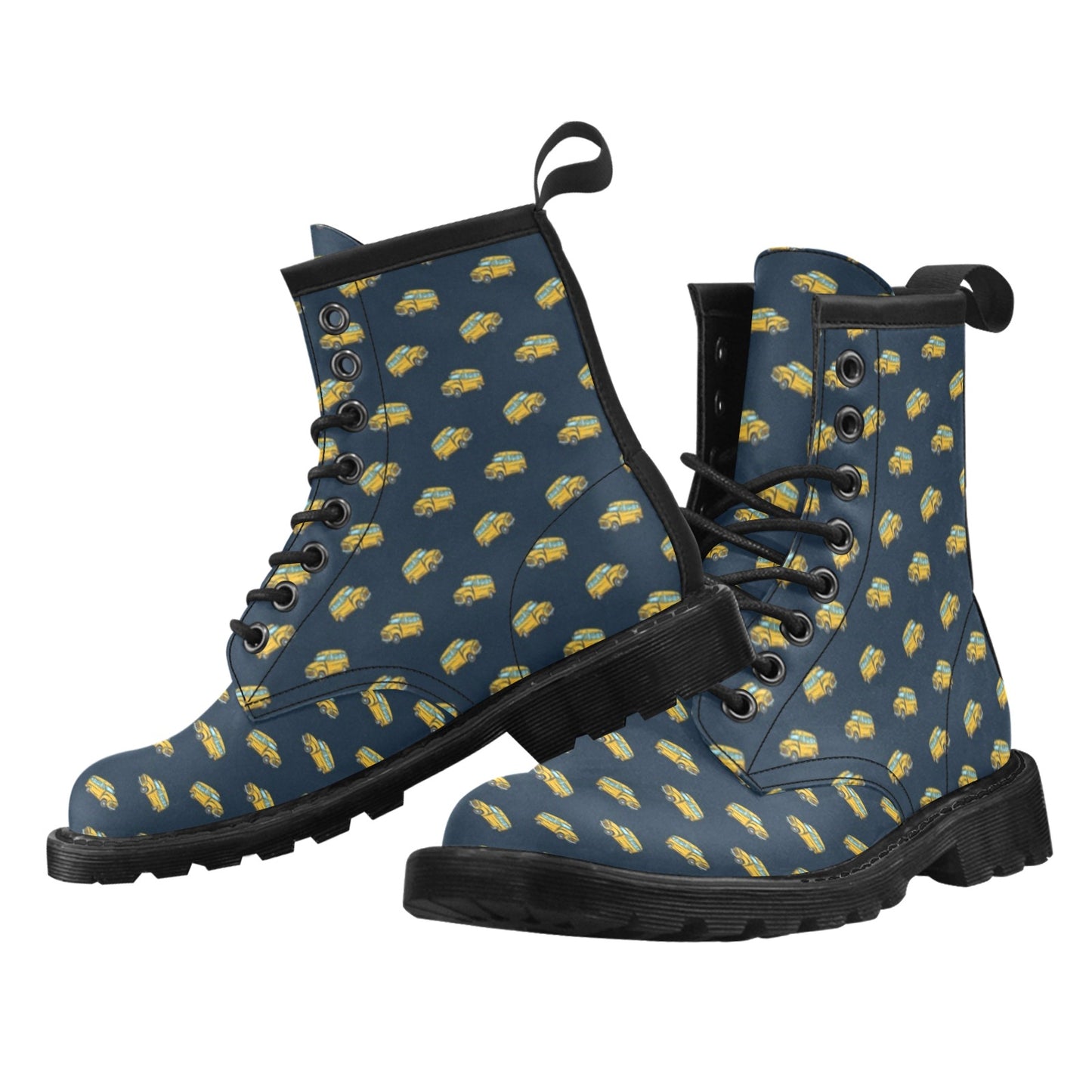 School Bus Print Design LKS304 Women's Boots