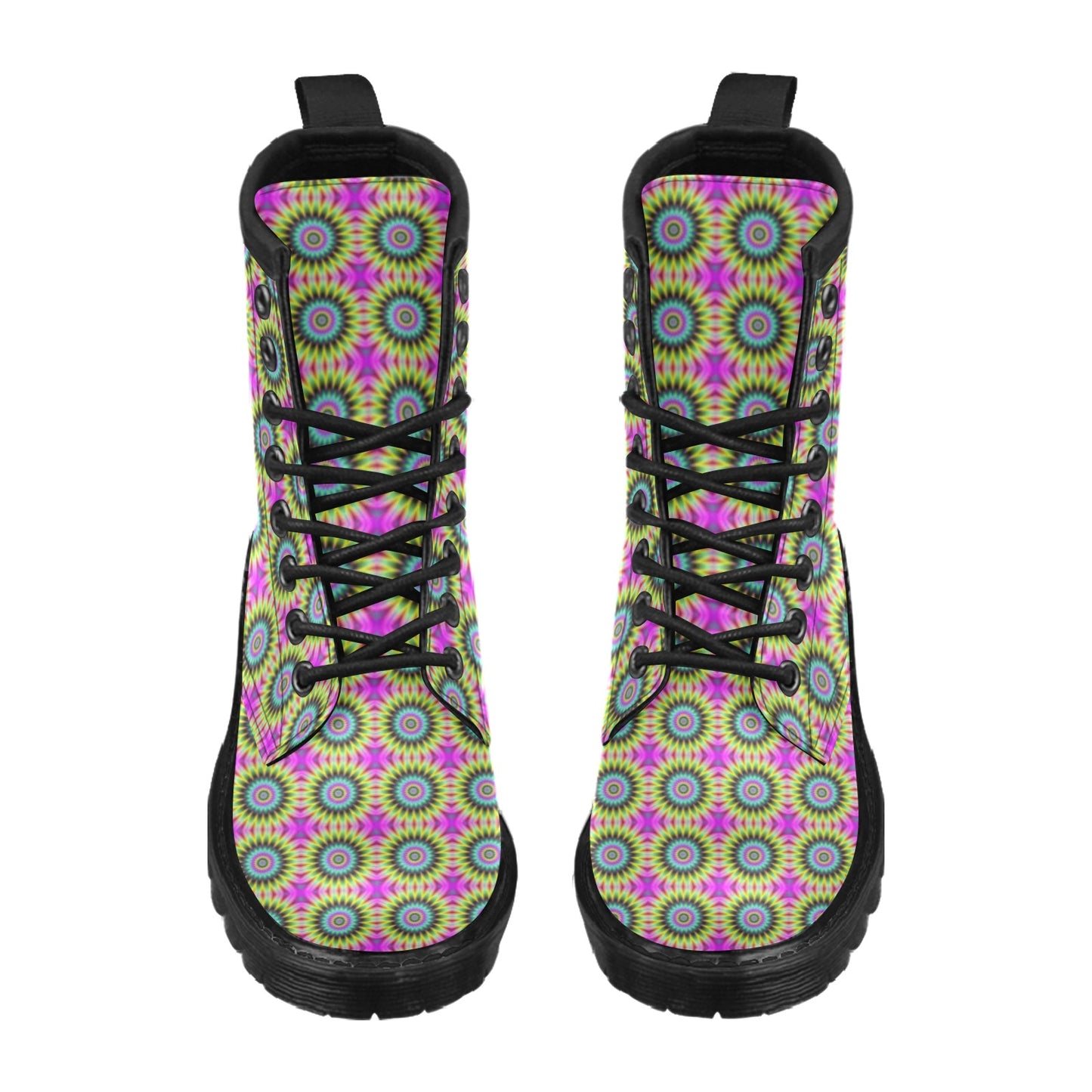 Optical illusion Flower Rainbow Style Women's Boots
