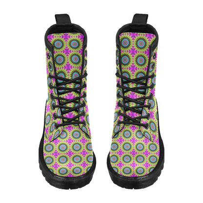 Optical illusion Flower Rainbow Style Women's Boots