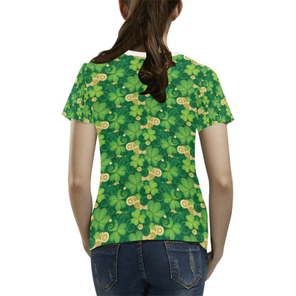 Shamrock Print Design LKS301 Women's  T-shirt