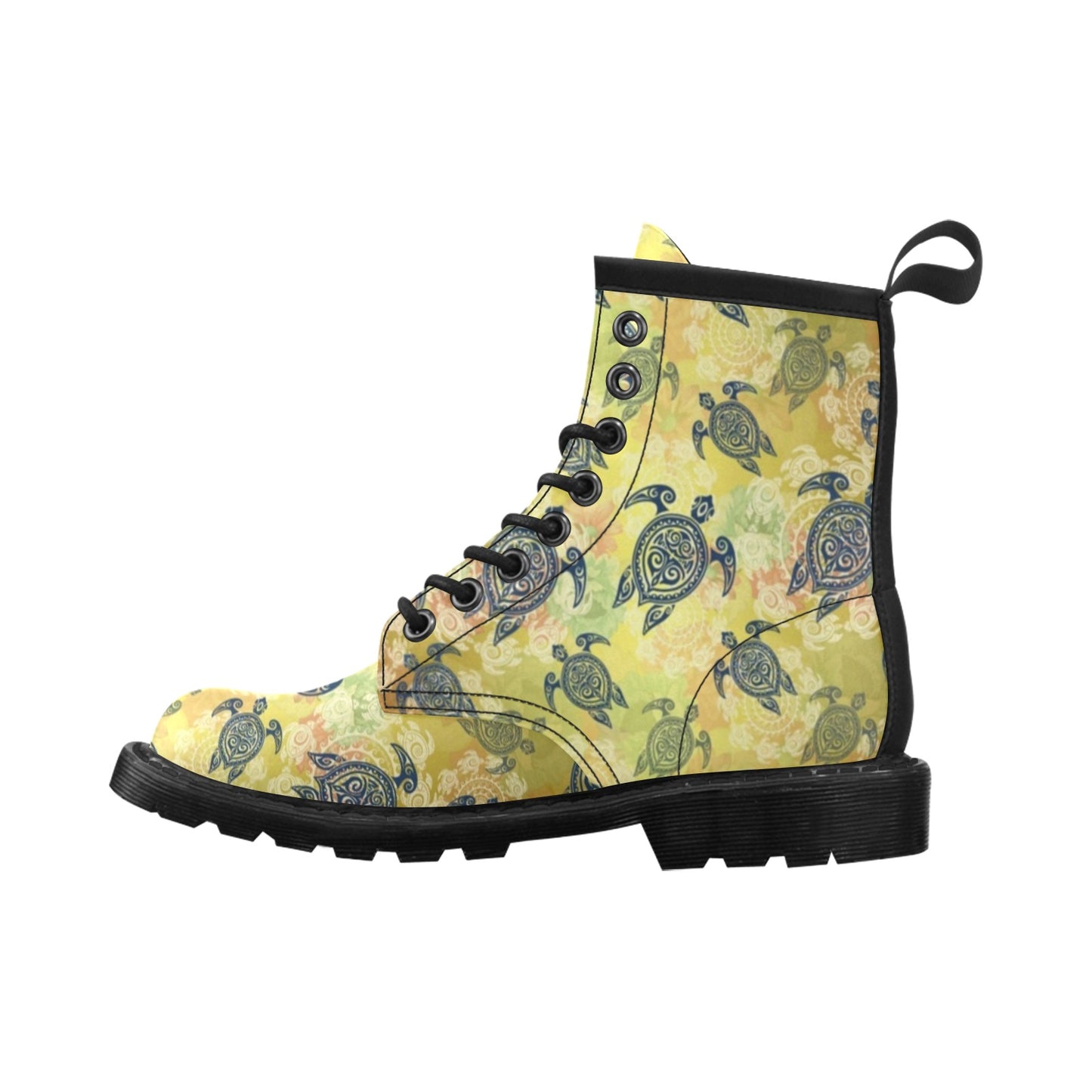 Hawaiian Turtle Tribal Design Print Women's Boots