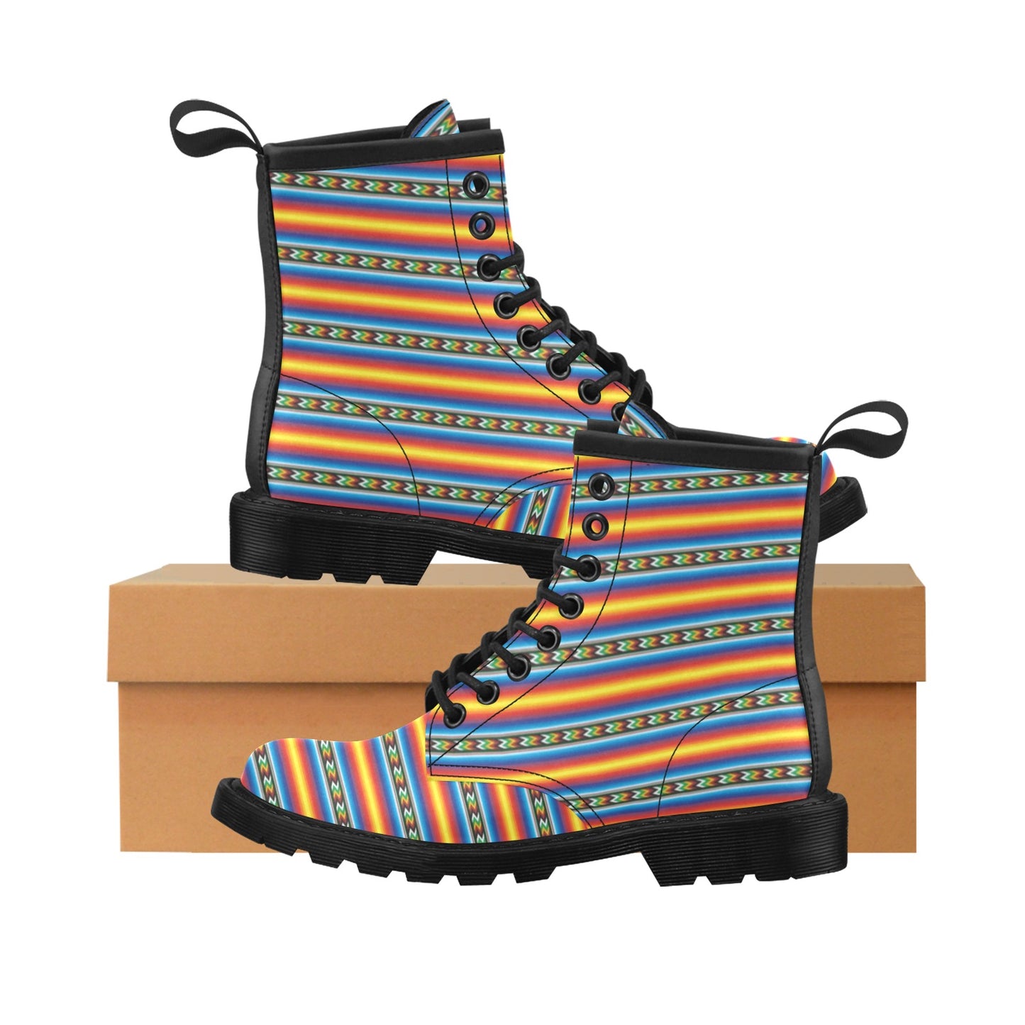 Mexican Blanket ZigZag Print Pattern Women's Boots