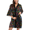 Music Note Colorful Themed Print Women's Short Kimono