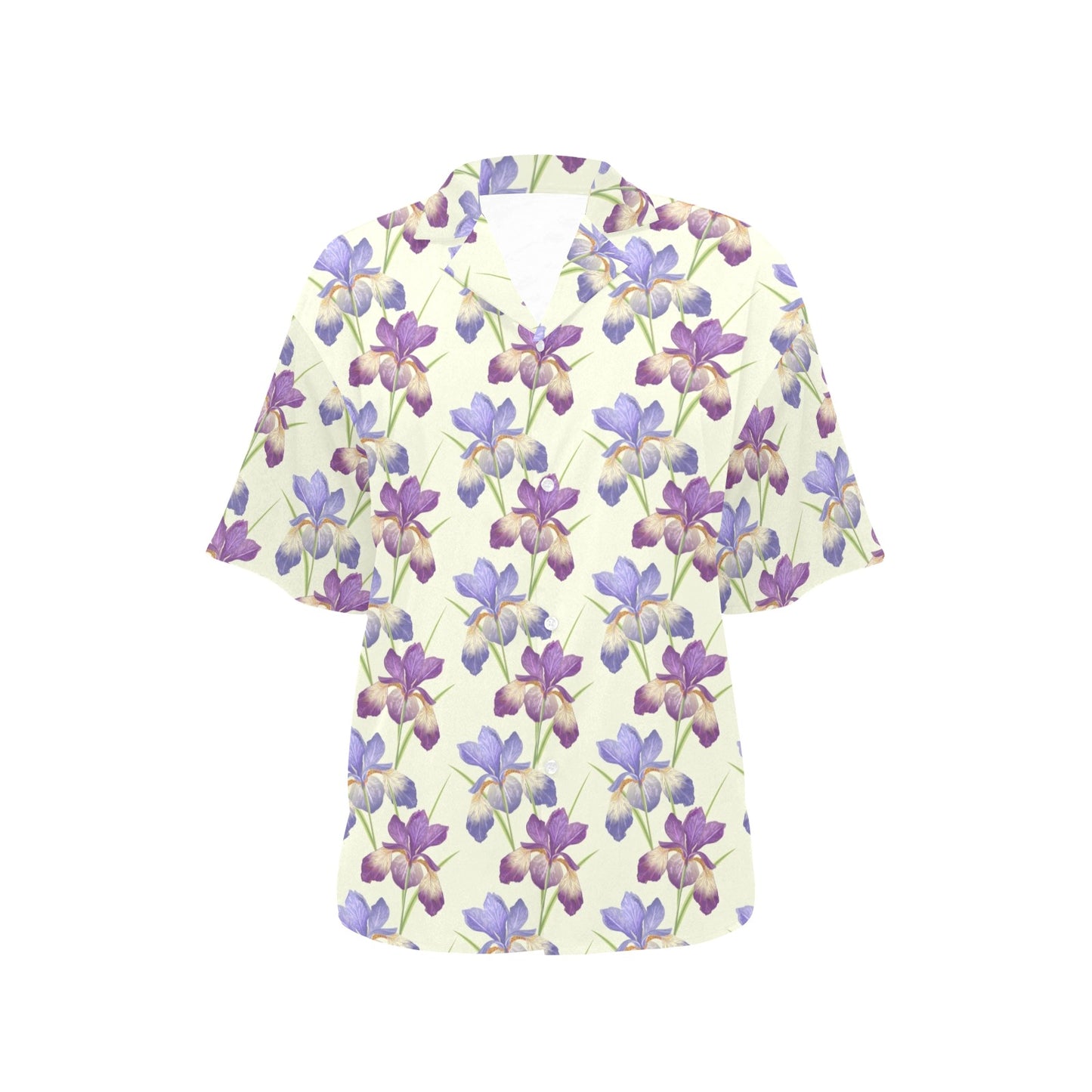 Iris Pattern Print Design IR08 Women's Hawaiian Shirt