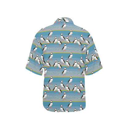 Puffin Pattern Print Design A01 Women's Hawaiian Shirt