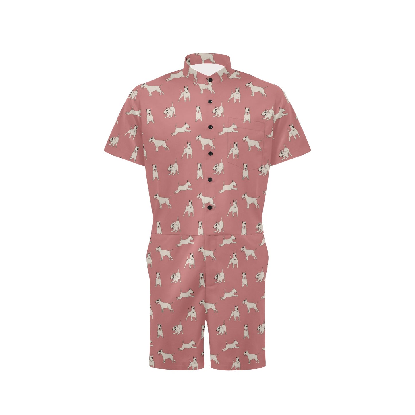 Bull Terriers Pattern Print Design 09 Men's Romper