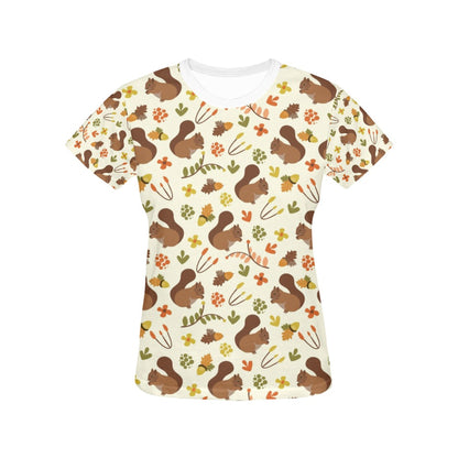 Squirrel Print Design LKS3010 Women's  T-shirt