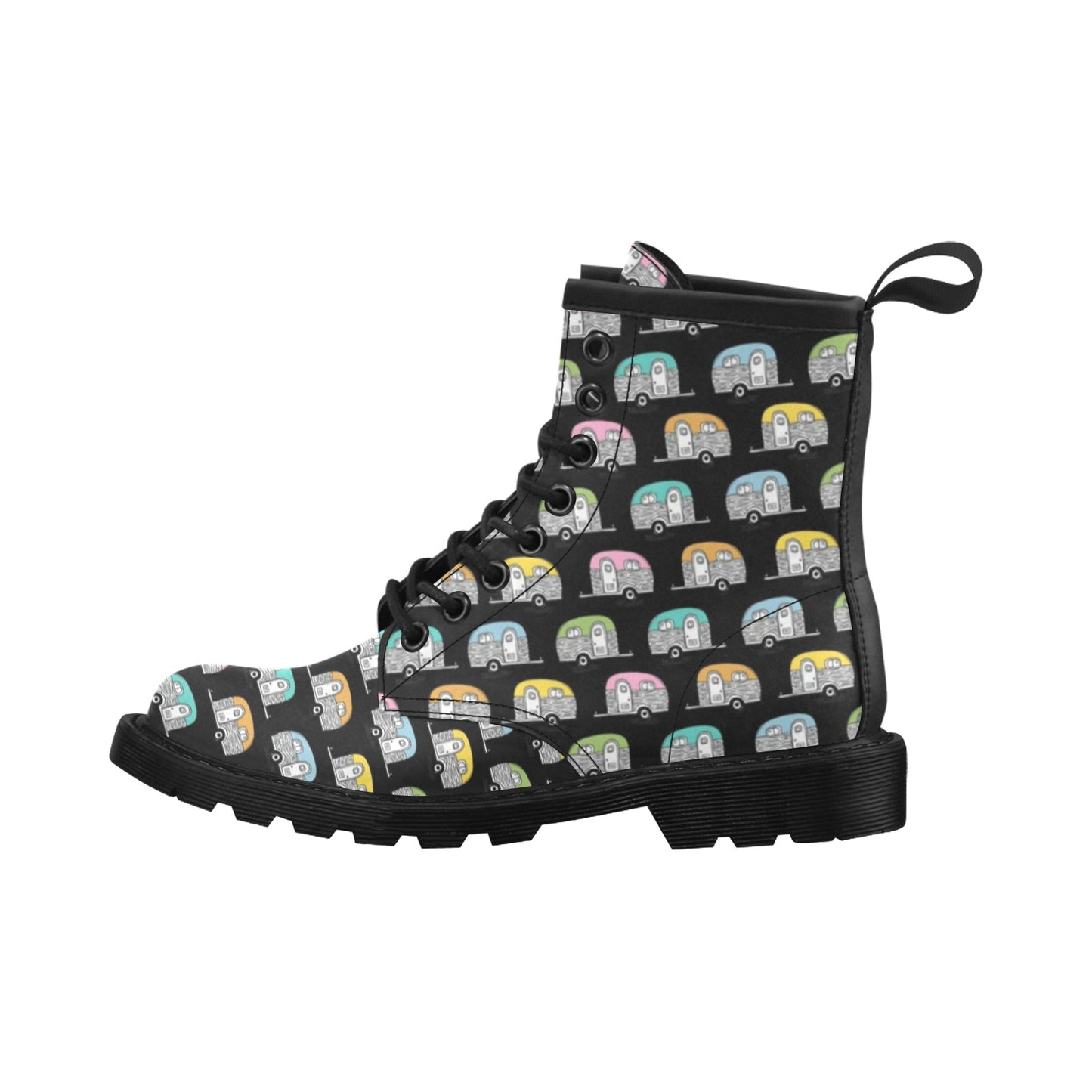 Camper Pattern Camping Themed No 2 Print Women's Boots