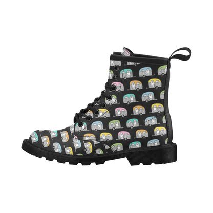 Camper Pattern Camping Themed No 2 Print Women's Boots