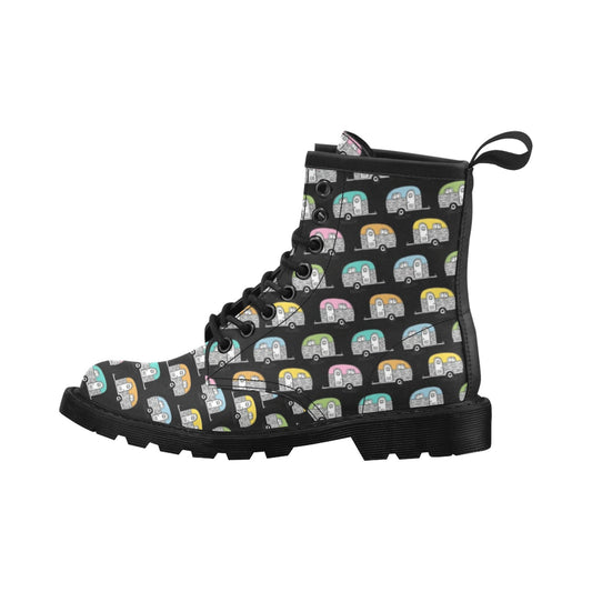 Camper Pattern Camping Themed No 2 Print Women's Boots