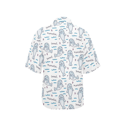 Manatee Baby Pattern Print Design 03 Women's Hawaiian Shirt