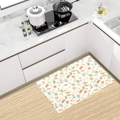 Beach Themed Pattern Print Design 05 Kitchen Mat