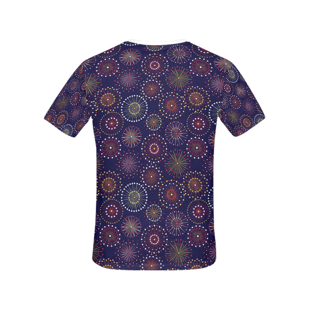 Firework Flower Style Print Design LKS302 Women's  T-shirt