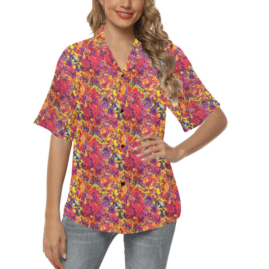 Splatter Print Design LKS303 Women's Hawaiian Shirt