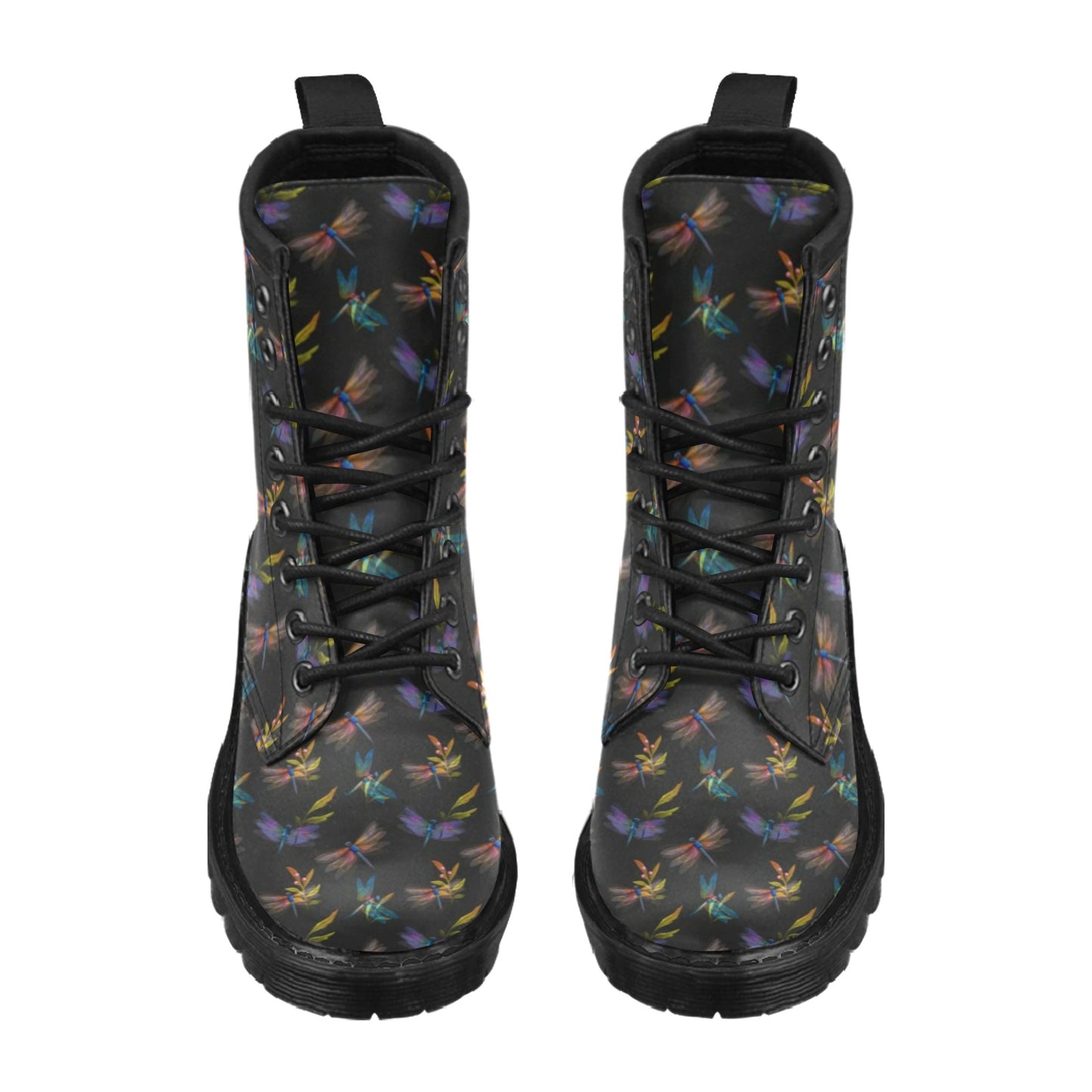 Dragonfly Colorful Realistic Print Women's Boots