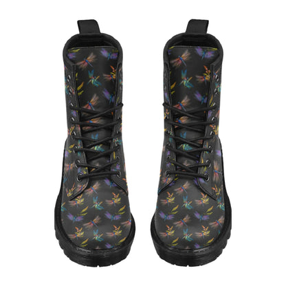 Dragonfly Colorful Realistic Print Women's Boots