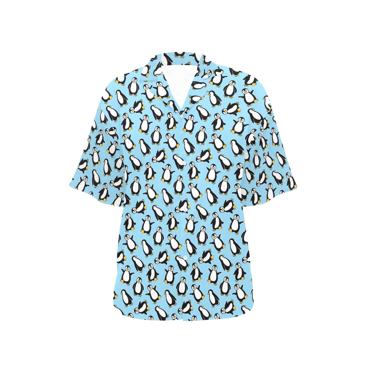 Penguin Happy Print Women's Hawaiian Shirt