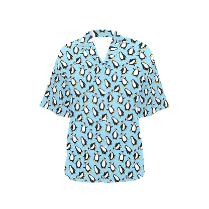 Penguin Happy Print Women's Hawaiian Shirt