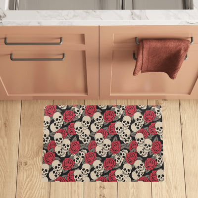 Skull And Roses Print Design LKS301 Kitchen Mat