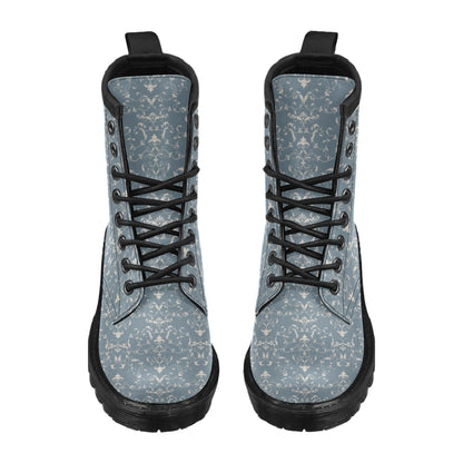 Damask Elegant Teal Print Pattern Women's Boots