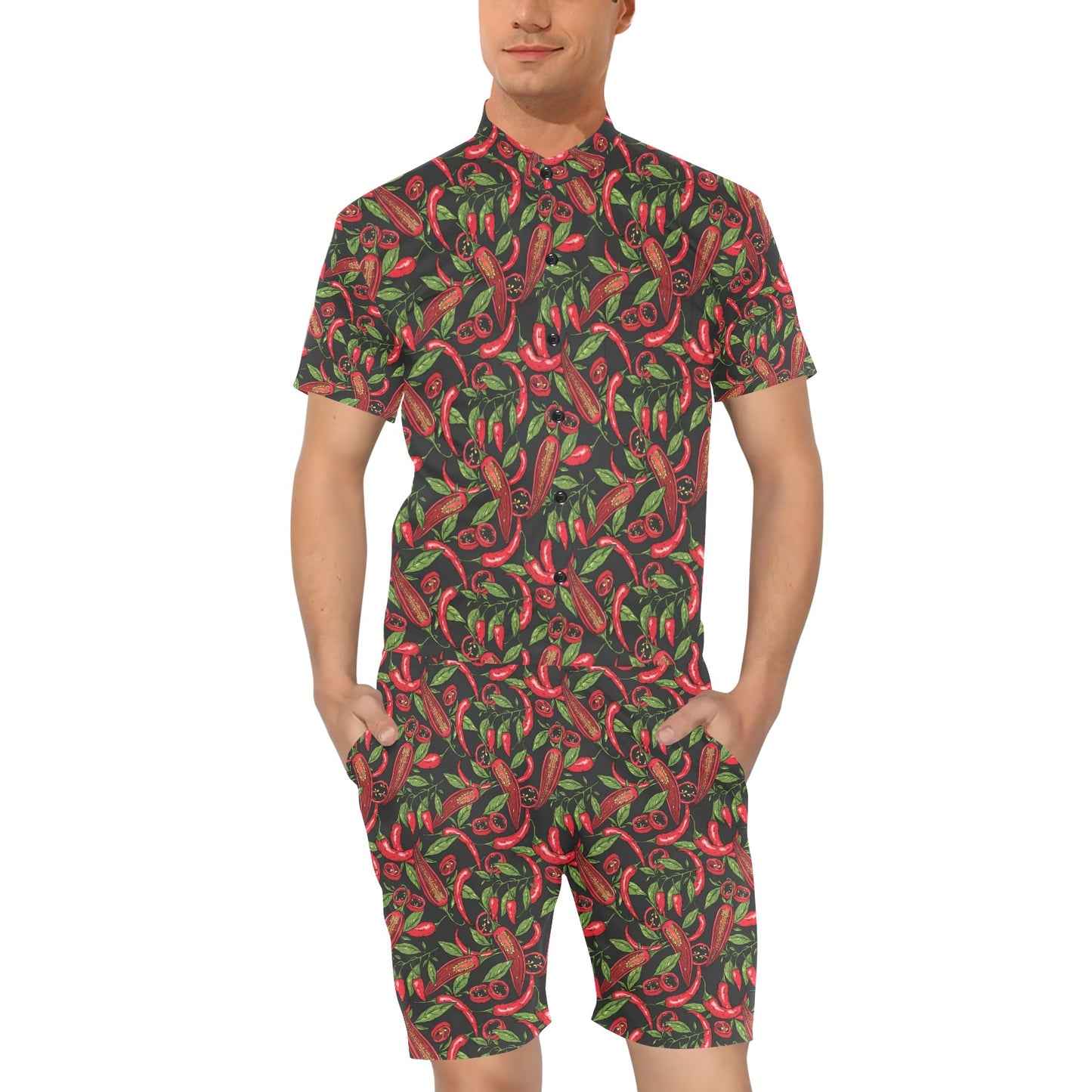 Chilli Pepper Pattern Print Design 02 Men's Romper