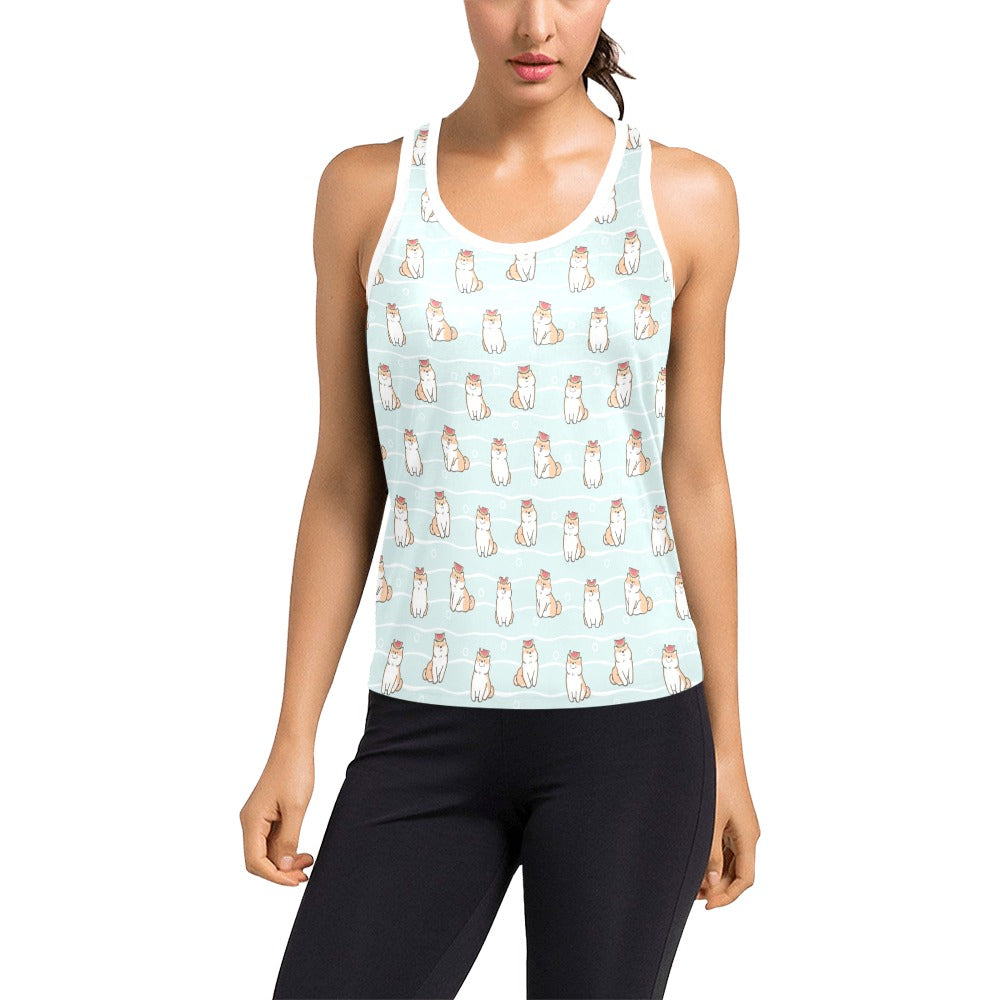 Shiba Inu Print Design LKS3011 Women's Racerback Tank Top