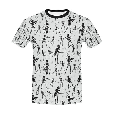 Skeleton Music Player Print Design LKS303 Men's All Over Print T-shirt