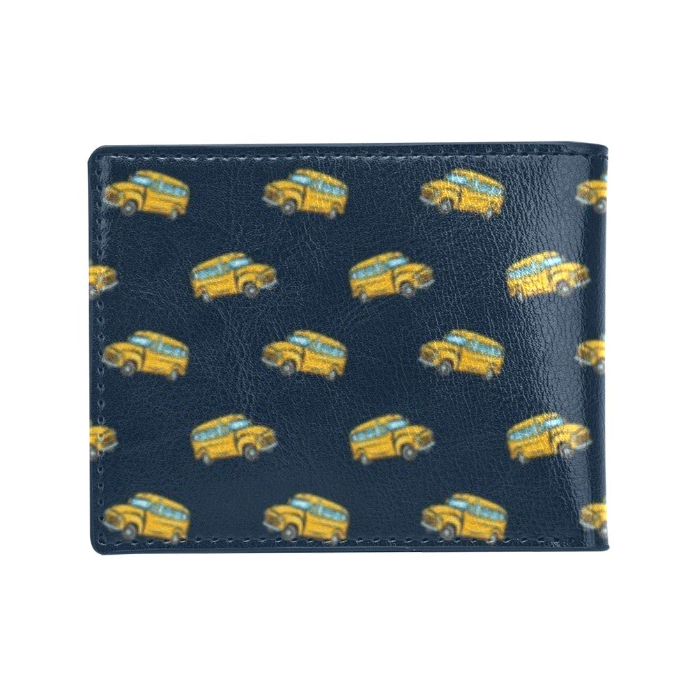School Bus Print Design LKS304 Men's ID Card Wallet