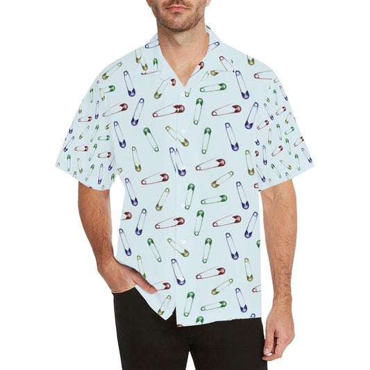 Safety Pin Print Design LKS303 Men's Hawaiian Shirt