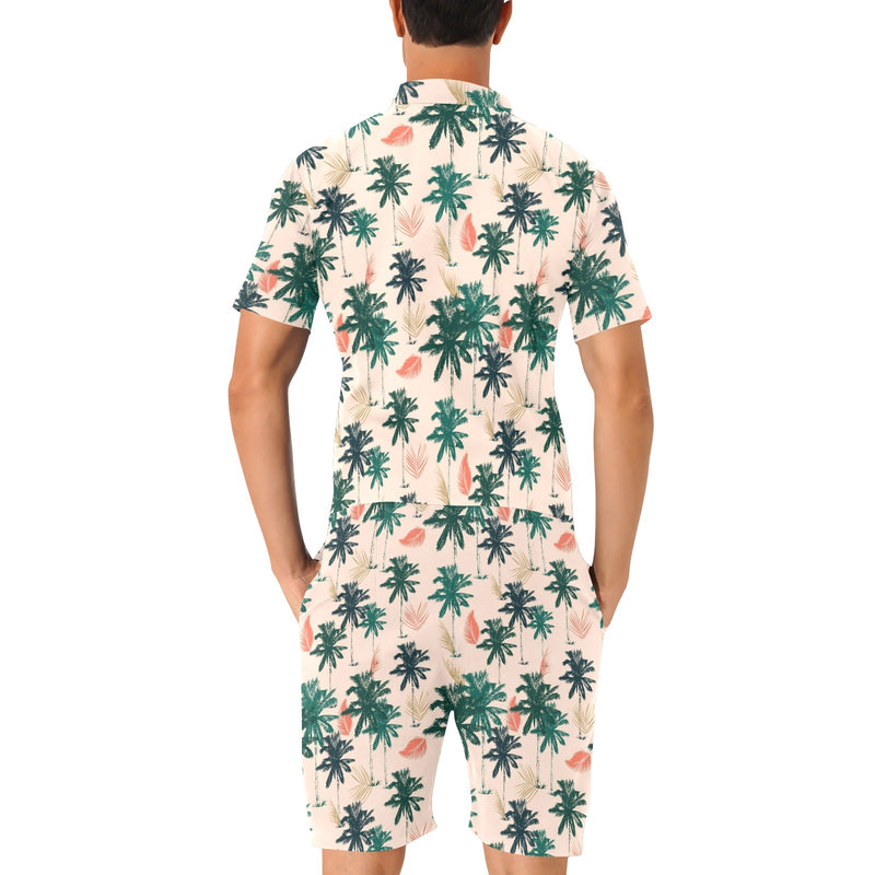 Palm Tree Pattern Print Design PT014 Men's Romper
