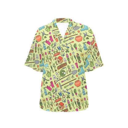 Gardening Pattern Print Design G02 Women's Hawaiian Shirt