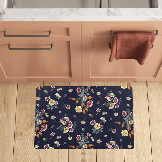 Summer Floral Pattern Print Design SF01 Kitchen Mat