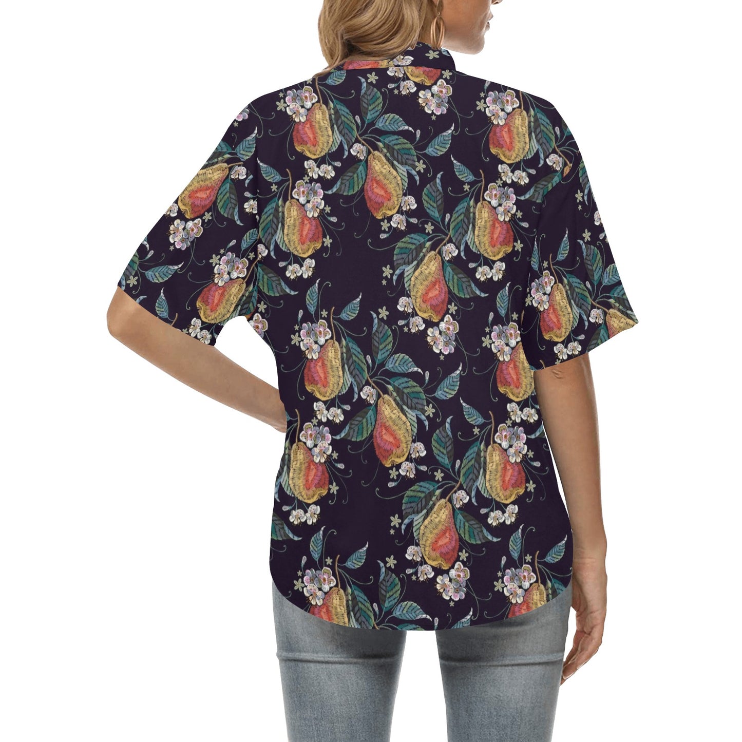Pear Pattern Print Design PE02 Women's Hawaiian Shirt
