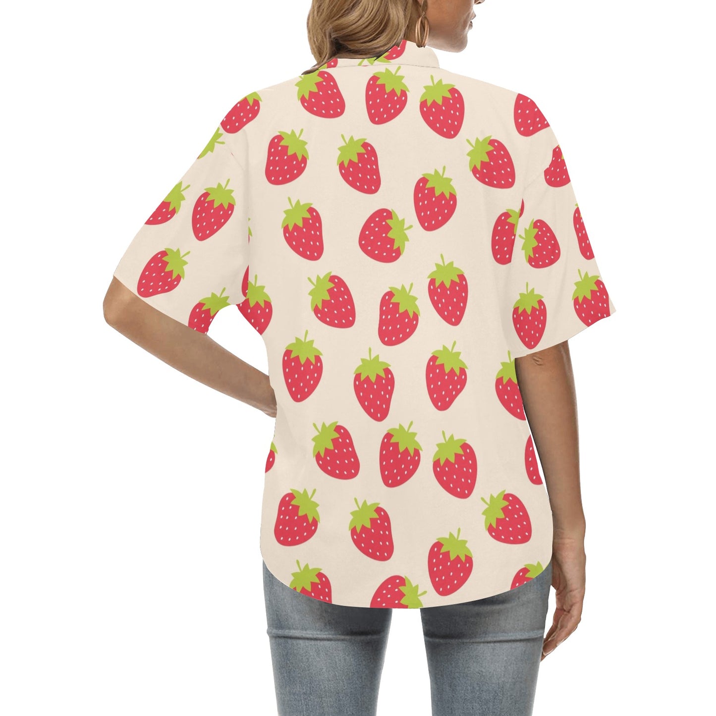 Strawberry Pattern Print Design SB02 Women's Hawaiian Shirt