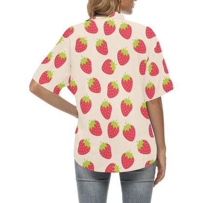 Strawberry Pattern Print Design SB02 Women's Hawaiian Shirt