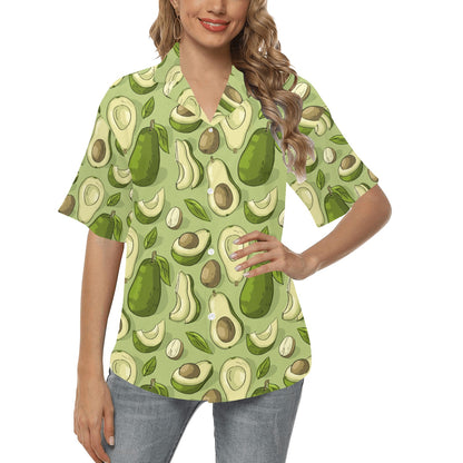 Avocado Pattern Print Design AC03 Women's Hawaiian Shirt
