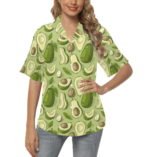 Avocado Pattern Print Design AC03 Women's Hawaiian Shirt