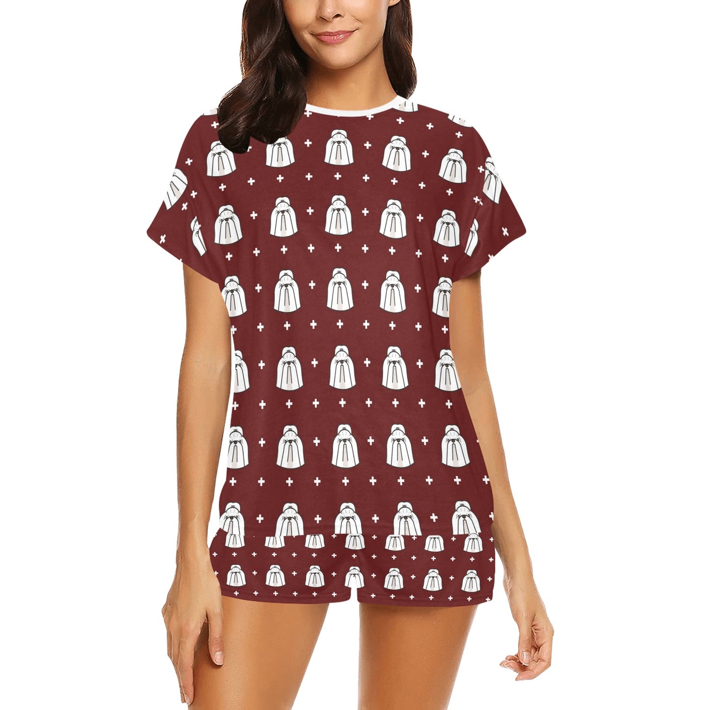 Shih Tzu Print Design LKS301 Women's Short Pajama Set
