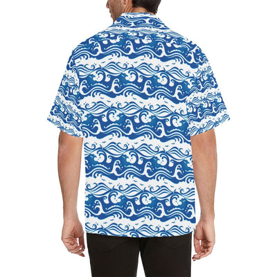 Wave Print Design LKS303 Men's Hawaiian Shirt