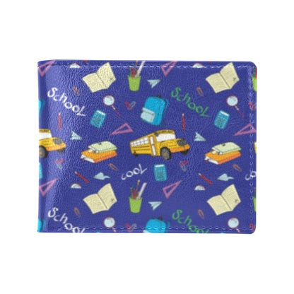 School Bus Print Design LKS307 Men's ID Card Wallet