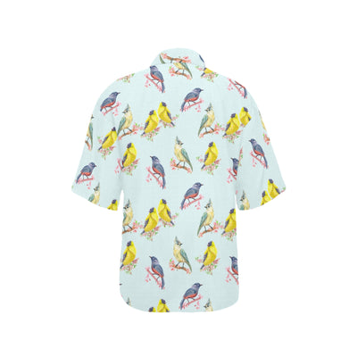 Bird Sweet Themed Print Pattern Women's Hawaiian Shirt