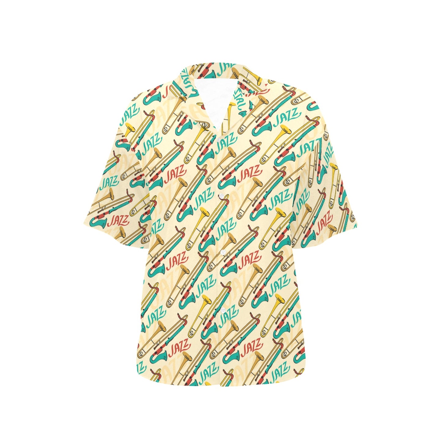Trombone Pattern Print Design 03 Women's Hawaiian Shirt