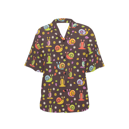 Snail Pattern Print Design 01 Women's Hawaiian Shirt