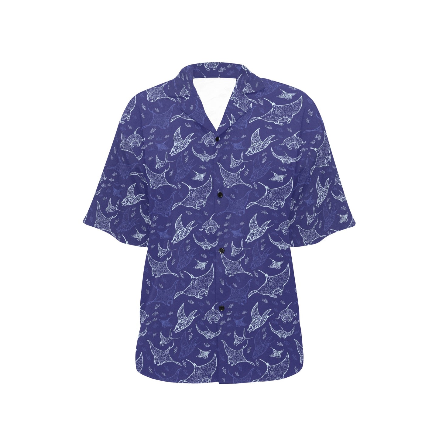 Manta Ray Print Design LKS401 Women's Hawaiian Shirt