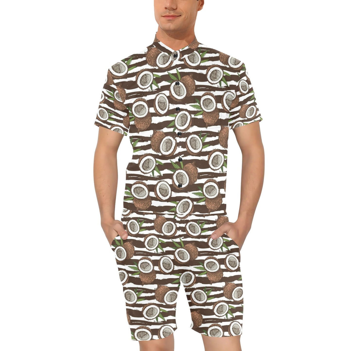 Coconut Pattern Print Design CN04 Men's Romper